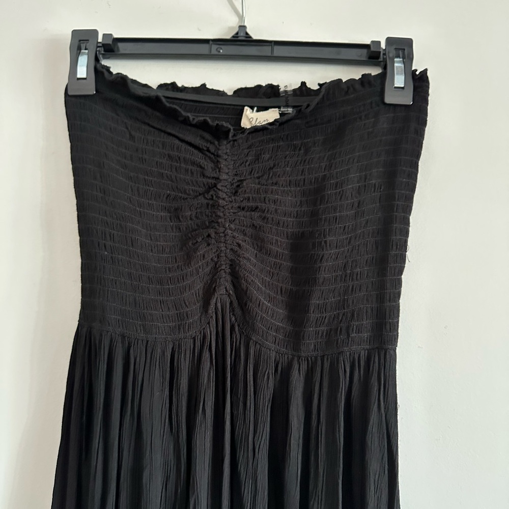 Elan Black Smocked Maxi Dress